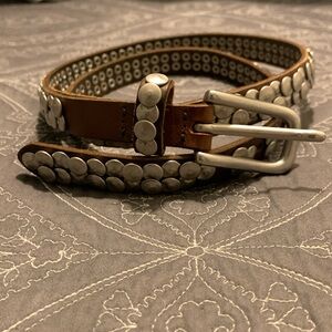Liebeskind Berlin Leather Metal Studded Belt | LKB52 Olive 90CM